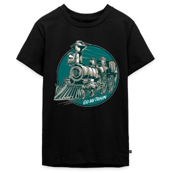 tog - Teenager Premium økologisk T-shirt - sort - Foran - AI Model Teenager Male light (155cm)