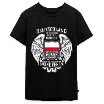 Polen - Teenager Premium Bio T-Shirt - Schwarz - Vorne - AI Model Teenager Male light (155cm)