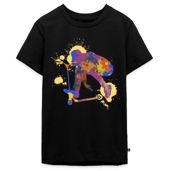 Stunt Scooter - Teenager Premium Bio T-Shirt - Schwarz - Vorne - AI Model Teenager Male light (155cm)