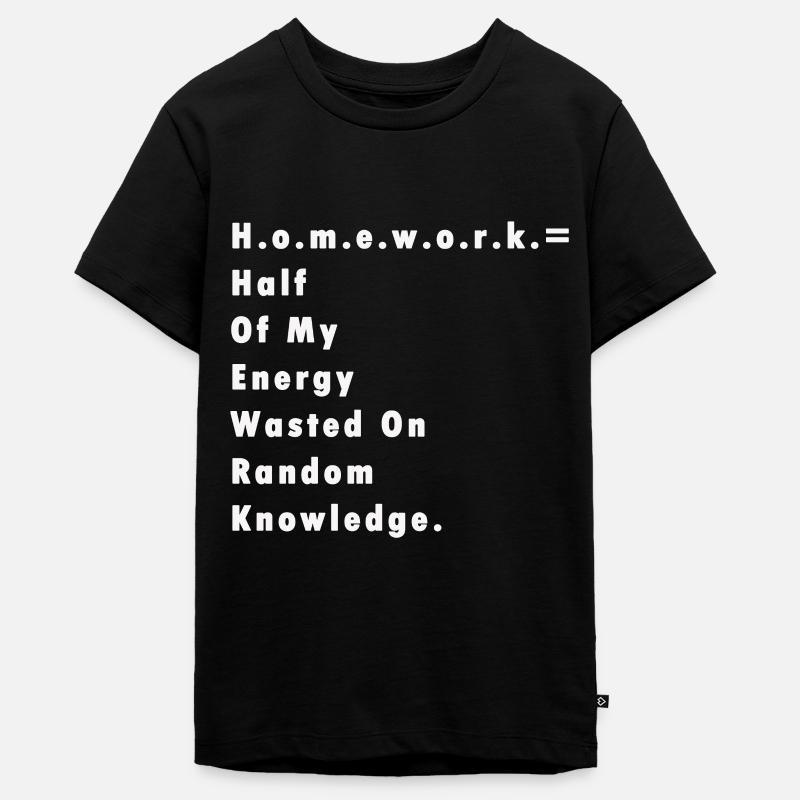 Étudiant enseignant de devoirs disant l'école de cadeau - T-shirt Premium bio Ado - noir
