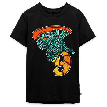 Basketball Kinder 9 Geburtstag 9 Jahre Sport - Teenager Premium Bio T-Shirt - Schwarz - Vorne - AI Model Teenager Male light (155cm)