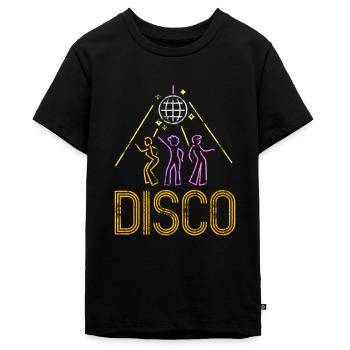 Disco Queen Party Musik Club Tanzen 70er Retro - Teenager Premium Bio T-Shirt - Schwarz - Vorne - AI Model Teenager Male light (155cm)