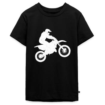 motocross rider T-Shirt motorcycle Sport Motorrad - Teenager Premium Bio T-Shirt - Schwarz - Vorne - AI Model Teenager Male light (155cm)