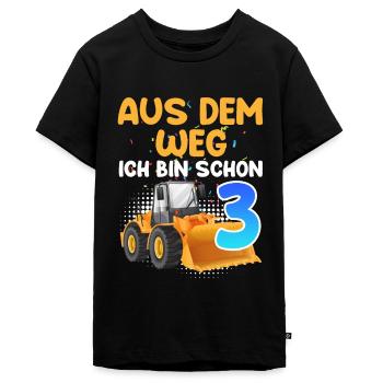 Aus dem Weg ich bin schon 3 Jahre 3. Geburtstag - Teenager Premium Bio T-Shirt - Schwarz - Vorne - AI Model Teenager Male light (155cm)