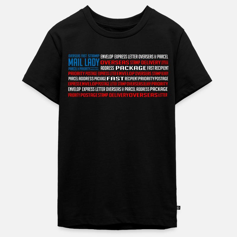 Dame de la poste, livraison postale - T-shirt Premium bio Ado - noir