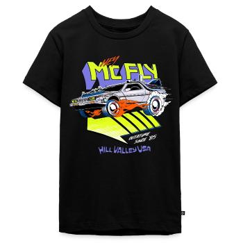 Zurück In Die Zukunft Hey McFly Delorean - Teenager Premium Bio T-Shirt - Schwarz - Vorne - AI Model Teenager Male light (155cm)