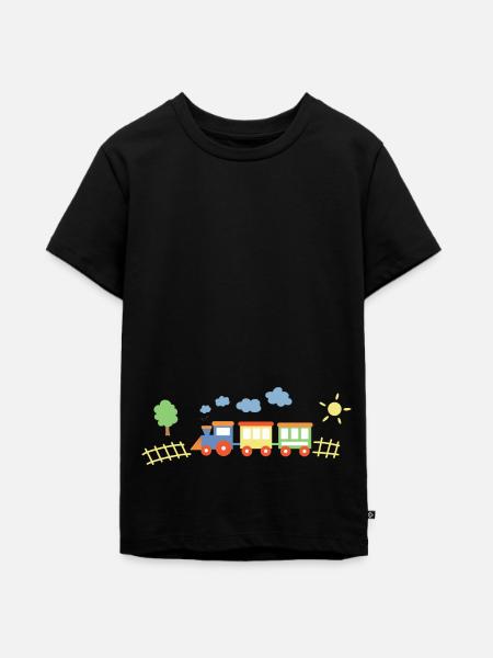 Train With Wagons - Teenager Premium Organic T-Shirt - black