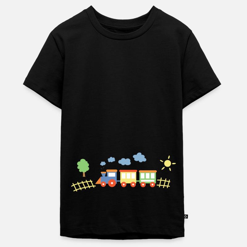Train avec des wagons - T-shirt Premium bio Ado - noir
