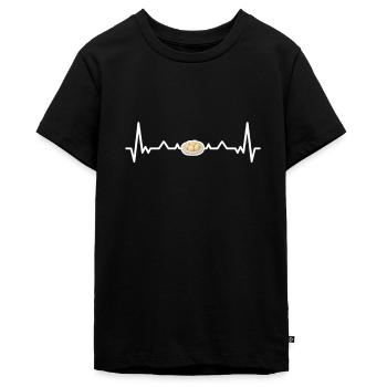 Herzschlag Knödel Klöße Semmelknödel Deutschland - Teenager Premium Bio T-Shirt - Schwarz - Vorne - AI Model Teenager Male light (155cm)