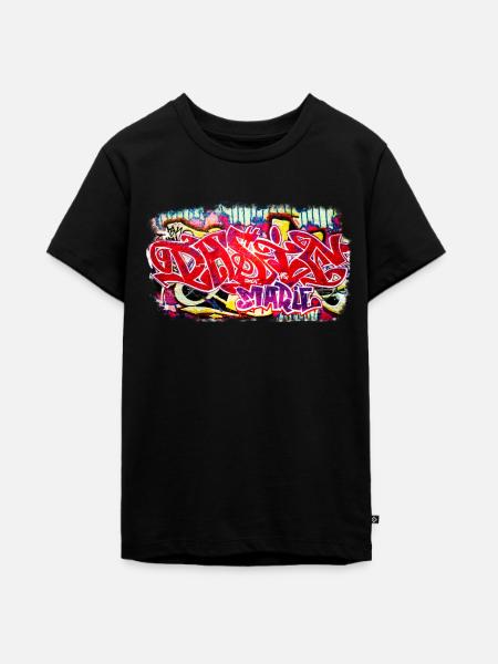 Berliner Mauer Graffiti Schrift - Teenager Premium Bio T-Shirt - Schwarz