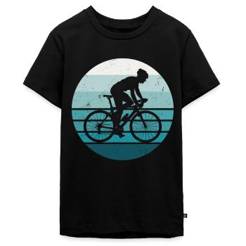 Funny Road Bike Riding Cycling - Teenager Premium Bio T-Shirt - Schwarz - Vorne - AI Model Teenager Male light (155cm)