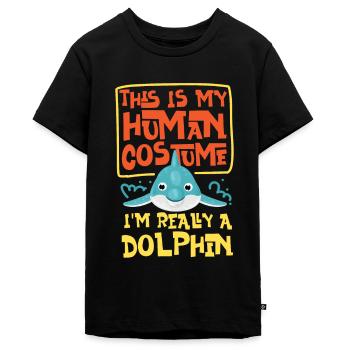 Dauphin C’est mon costume humain - T-shirt Premium bio Ado - noir - Devant - AI Model Teenager Male light (155cm)