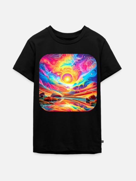 Psychedelisches Motiv IV - Teenager Premium Bio T-Shirt - Schwarz