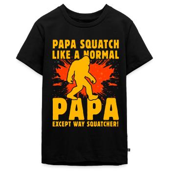 Papa Squatch comme un Papa normal sauf qu’il est très squatch - T-shirt Premium bio Ado - noir - Devant - AI Model Teenager Male light (155cm)