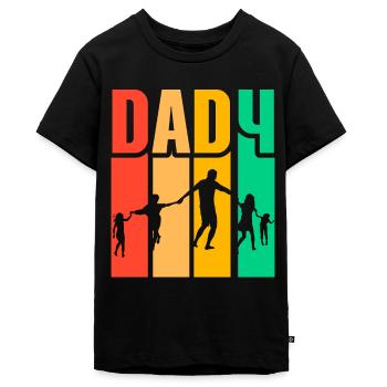 Vater von 4 Kindern - Teenager Premium Bio T-Shirt - Schwarz - Vorne - AI Model Teenager Male light (155cm)