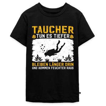 Taucher - Teenager Premium Bio T-Shirt - Schwarz - Vorne - AI Model Teenager Male light (155cm)