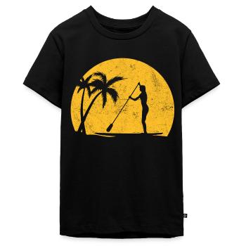Stand Up Paddling - Teenager Premium Bio T-Shirt - Schwarz - Vorne - AI Model Teenager Male light (155cm)