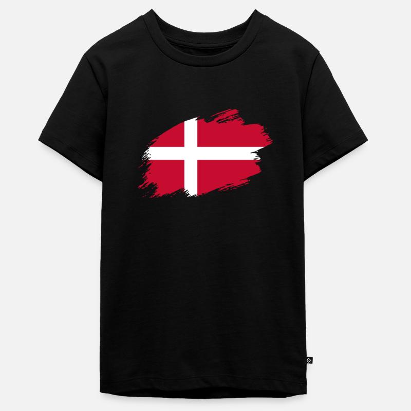 Danemark drapeau danois Drapeau - T-shirt Premium bio Ado - noir