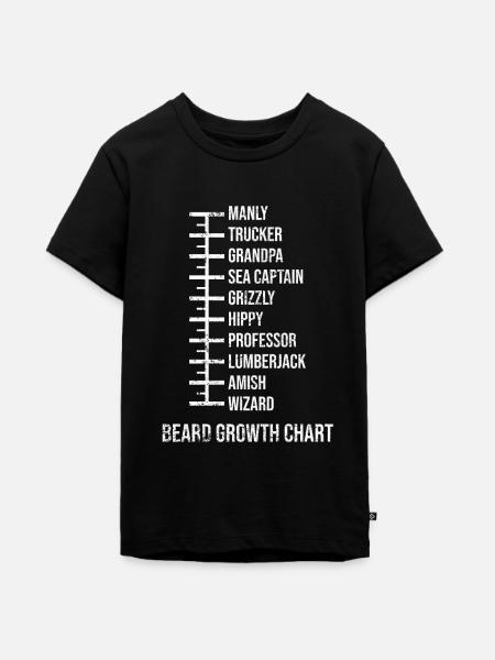 Bartmaßstabelle Länge Lustiges - Teenager Premium Bio T-Shirt - Schwarz