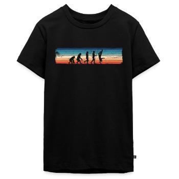 Retro Breakdancing Evolution - Fun - T-shirt Premium bio Ado - noir - Devant - AI Model Teenager Male light (155cm)