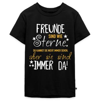 Freunde sind wie Sterne - Teenager Premium Bio T-Shirt - Schwarz - Vorne - AI Model Teenager Male light (155cm)