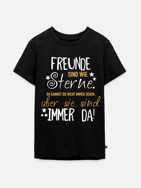 Freunde sind wie Sterne - Teenager Premium Bio T-Shirt - Schwarz