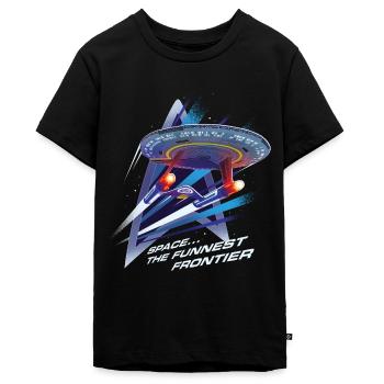 Star Trek Lower Decks Space… The Funniest Frontier - Teenager Premium Bio T-Shirt - Schwarz - Vorne - AI Model Teenager Male light (155cm)