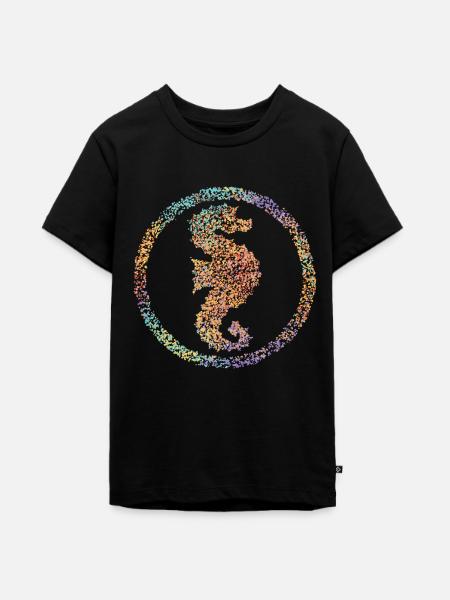 Seepferdchen Schwimmabzeichen Schwimmschule - Teenager Premium Bio T-Shirt - Schwarz
