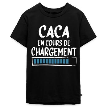 Caca Boudin Bébé Homme Femme Cadeau Humour - T-shirt Premium bio Ado - noir - Devant - AI Model Teenager Male light (155cm)