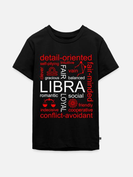 Waage Sternzeichen - Teenager Premium Bio T-Shirt - Schwarz