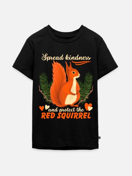 Lustiger Eichhörnchen Spruch, Rotes Eichhörnchen - Teenager Premium Bio T-Shirt - Schwarz