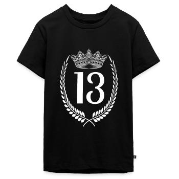 13. Geburtstag Zahl Jubiläum 13 - Teenager Premium Bio T-Shirt - Schwarz - Vorne - AI Model Teenager Male light (155cm)