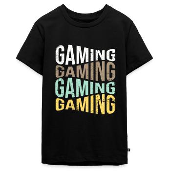 gaming - Teenager Premium Bio T-Shirt - Schwarz - Vorne - AI Model Teenager Male light (155cm)