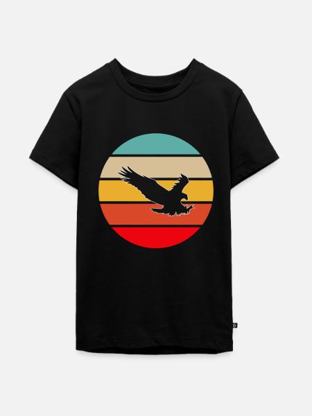 Adler Retro - Teenager Premium Bio T-Shirt - Schwarz