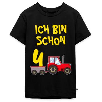 4 Jahre Junge 4. Geburtstag - Teenager Premium Bio T-Shirt - Schwarz - Vorne - AI Model Teenager Male light (155cm)