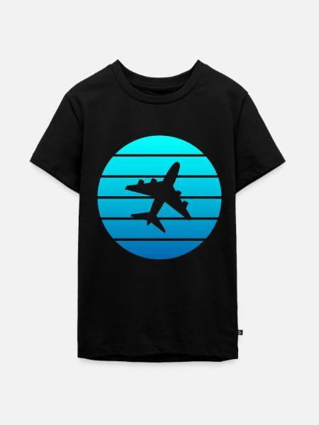 Flugzeug - Teenager Premium Bio T-Shirt - Schwarz