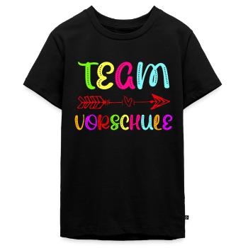Vorschulkind Team Vorschule Einschulung - Teenager Premium Bio T-Shirt - Schwarz - Vorne - AI Model Teenager Male light (155cm)