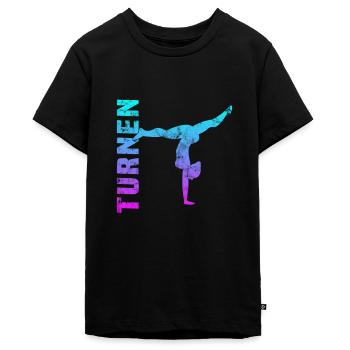 Turnen - Teenager Premium Bio T-Shirt - Schwarz - Vorne - AI Model Teenager Male light (155cm)