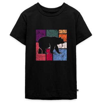 Bär - Teenager Premium Bio T-Shirt - Schwarz - Vorne - AI Model Teenager Male light (155cm)