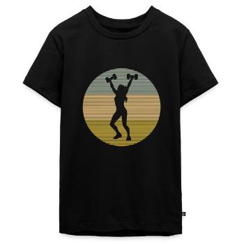 Fitness - Teenager Premium Bio T-Shirt - Schwarz - Vorne - AI Model Teenager Male light (155cm)