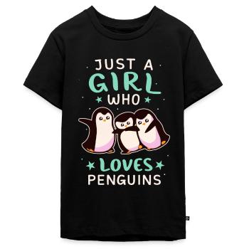 Pingouin Pingouin Animal - T-shirt Premium bio Ado - noir - Devant - AI Model Teenager Male light (155cm)