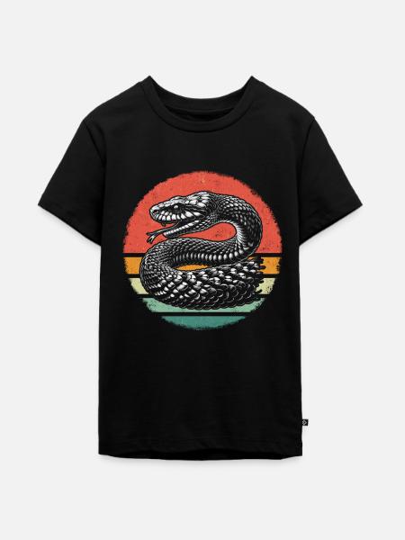 Schlange Schlangen Tier - Teenager Premium Bio T-Shirt - Schwarz