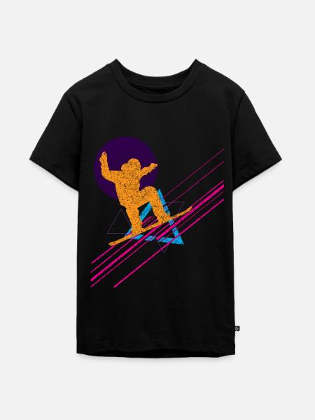 Snowboard Winterurlaub Schnee - Teenager Premium Bio T-Shirt - Schwarz