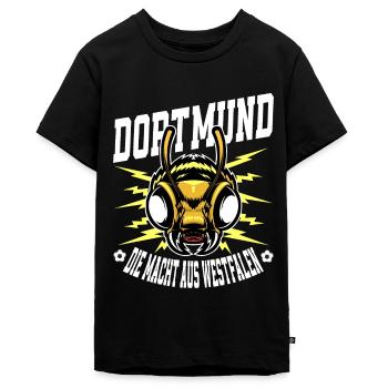 Dortmund Macht Westfalen Fußball Fan Geschenkidee - Teenager Premium Bio T-Shirt - Schwarz - Vorne - AI Model Teenager Male light (155cm)