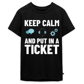 Tech Support IT Technischer Hilfe Helpdesk - Teenager Premium Bio T-Shirt - Schwarz - Vorne - AI Model Teenager Male light (155cm)