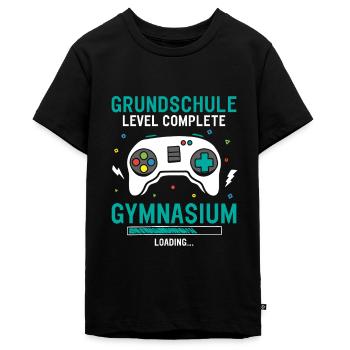 Grundschule Level Complete Gymnasium Loading - Teenager Premium Bio T-Shirt - Schwarz - Vorne - AI Model Teenager Male light (155cm)