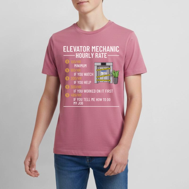 Elevator Elevator Technician Elevator Elevator Teenager Premium Organic T-Shirt