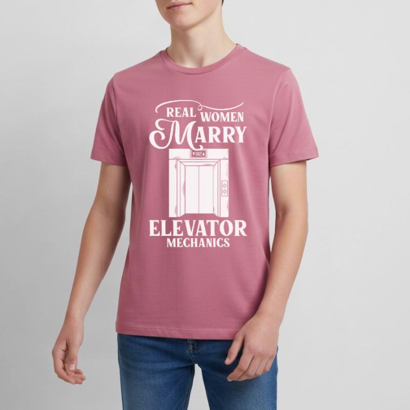 Elevator Elevator System Technician Woman Elevator Elevator Teenager Premium Organic T-Shirt