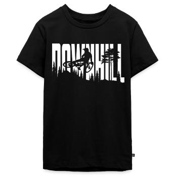 Downhill MTB DH - Teenager Premium Bio T-Shirt - Schwarz - Vorne - AI Model Teenager Male light (155cm)