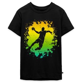 Handballer Handball Jungen Kinder Handballspieler - Teenager Premium Bio T-Shirt - Schwarz - Vorne - AI Model Teenager Male light (155cm)